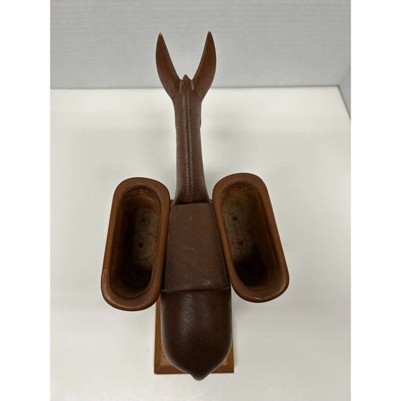 Beautiful Vintage Wood Carving Cigarette Donkey 2 Baskets Mexico 1957 - Picture 5 of 6